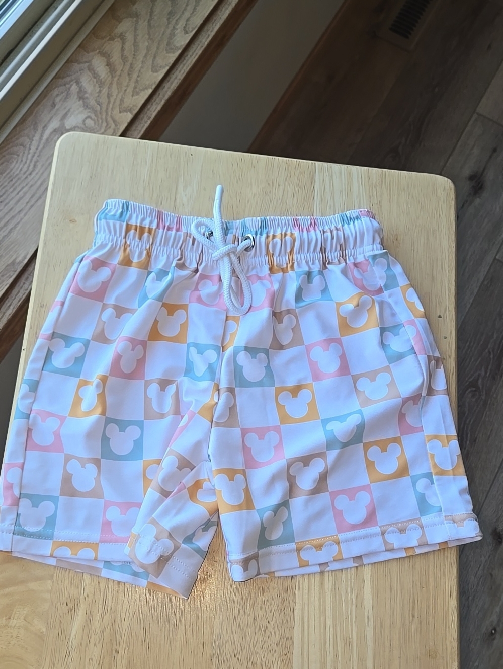 Sweet P Baby Co Mickey Swimsuit Shorts Unisex Boy Girl Size 6 7 Tie Waist Adj - Picture 3 of 14